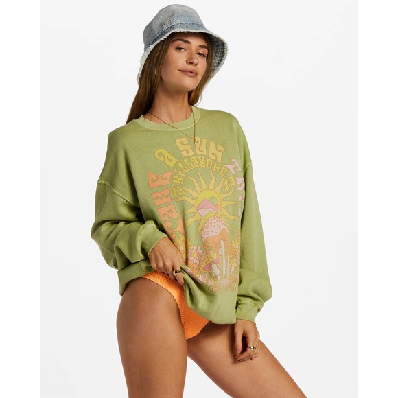 Billabong Women's Ride In Oversized Relaxed Fit Crewneck Sweatshirt in X-Small - Picture 3 of 4